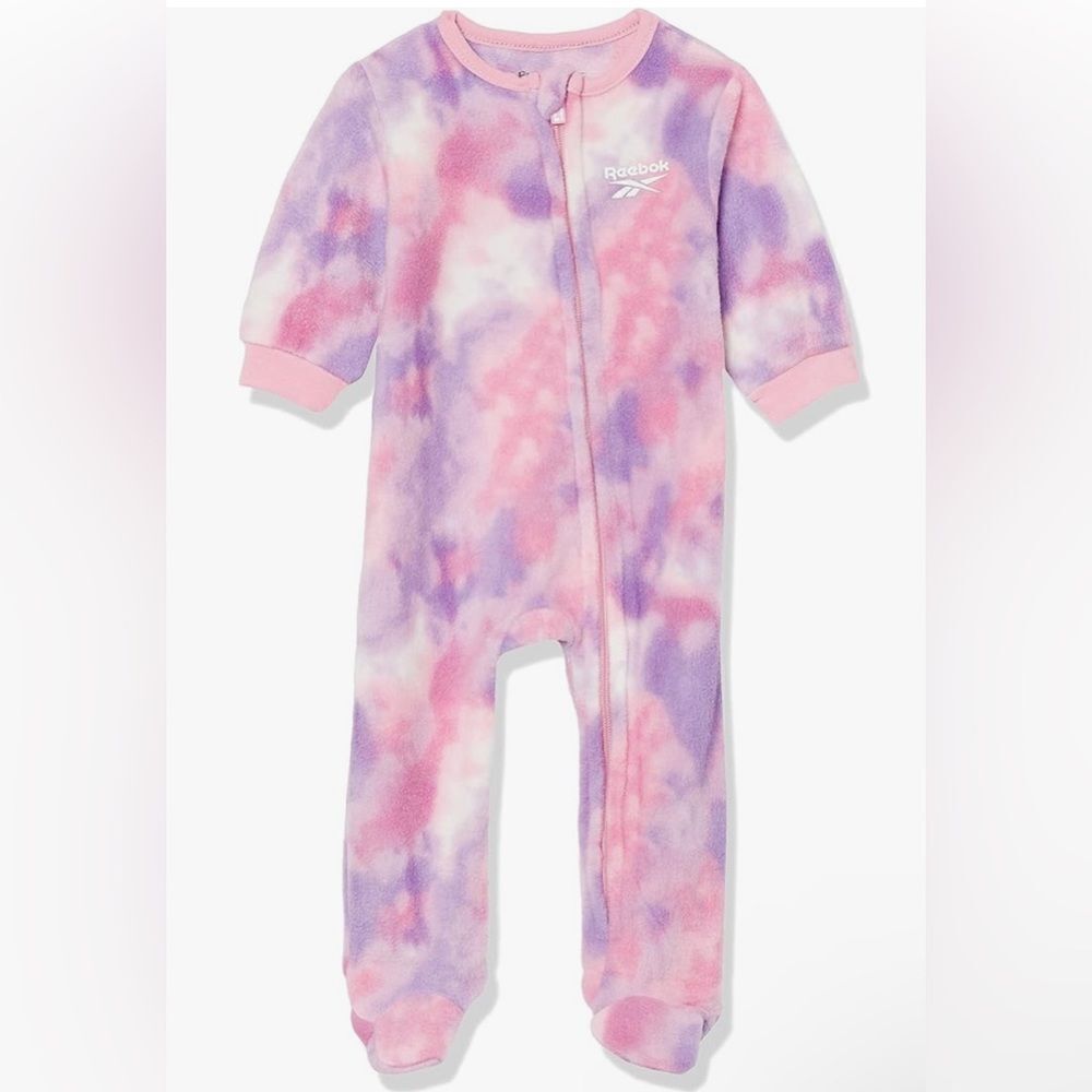 Reebok One Piece Zip-up Jumpsuit Coverall Sleep and Play Footie/Onesie Pajamas
